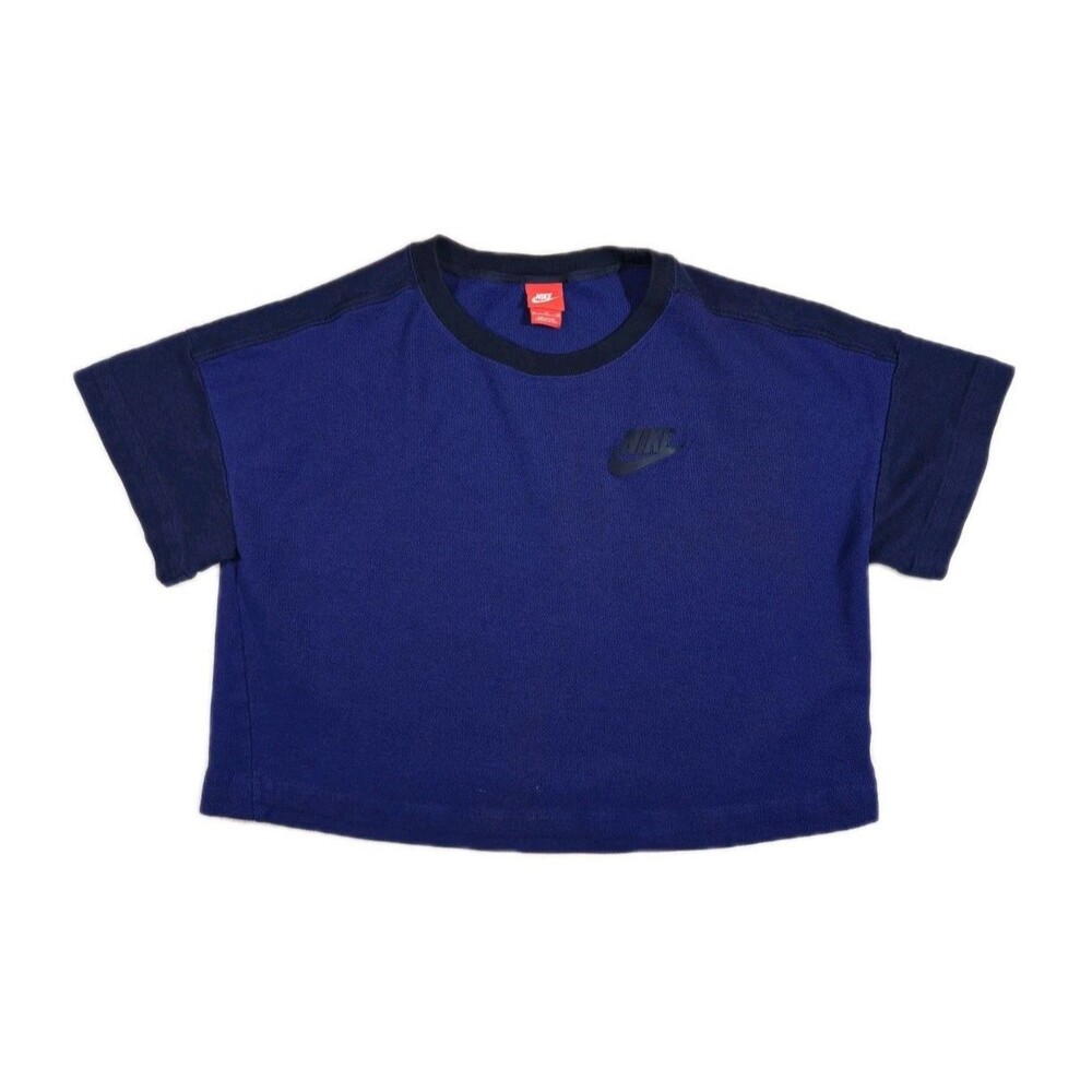 Womens Nike Rally Crew Top Short Sleeve T Shirt Blue XL